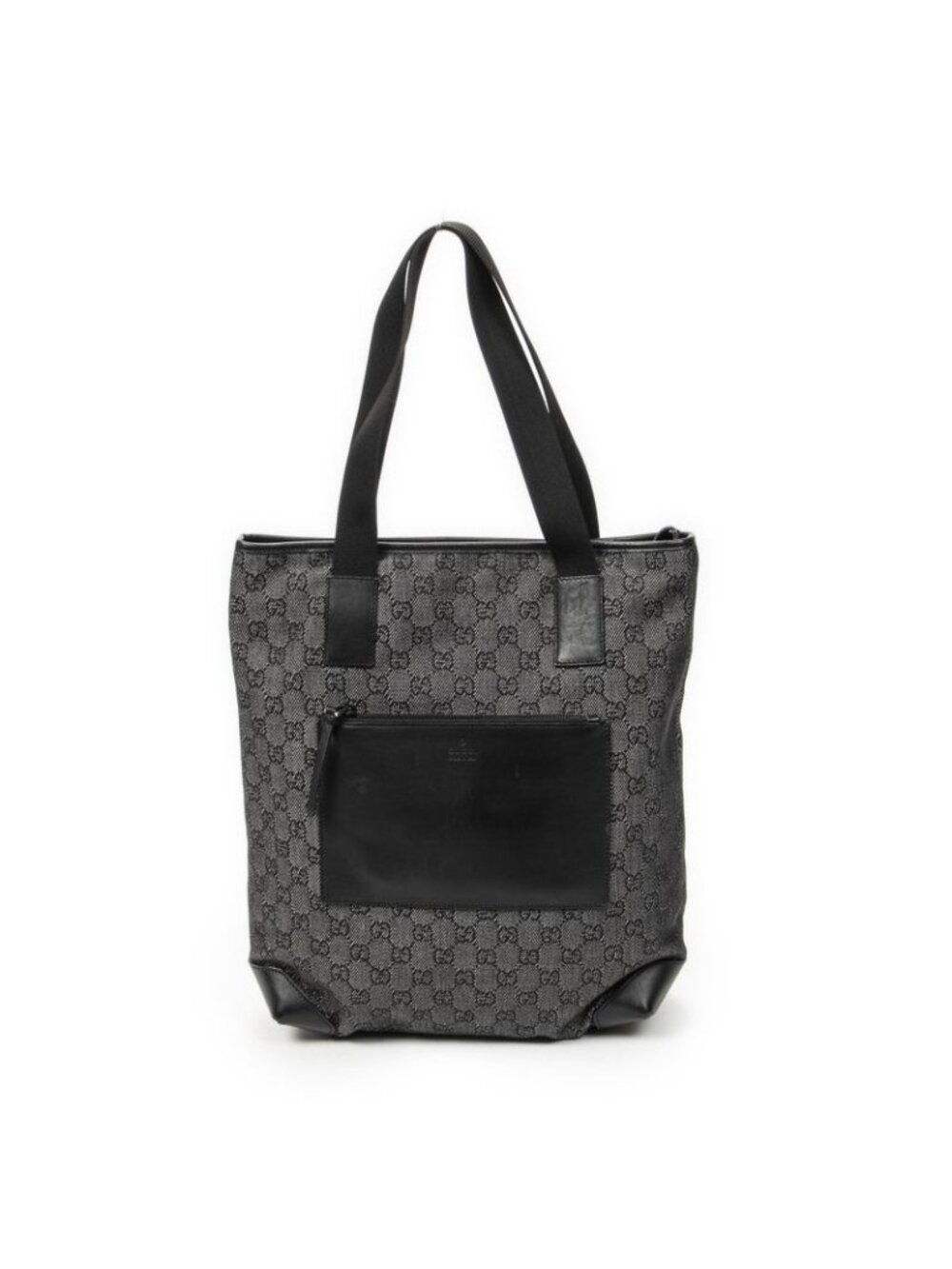 Gucci Vertical Black GG Denim Canvas Messenger Bag